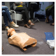 Technicians attending a safety training session