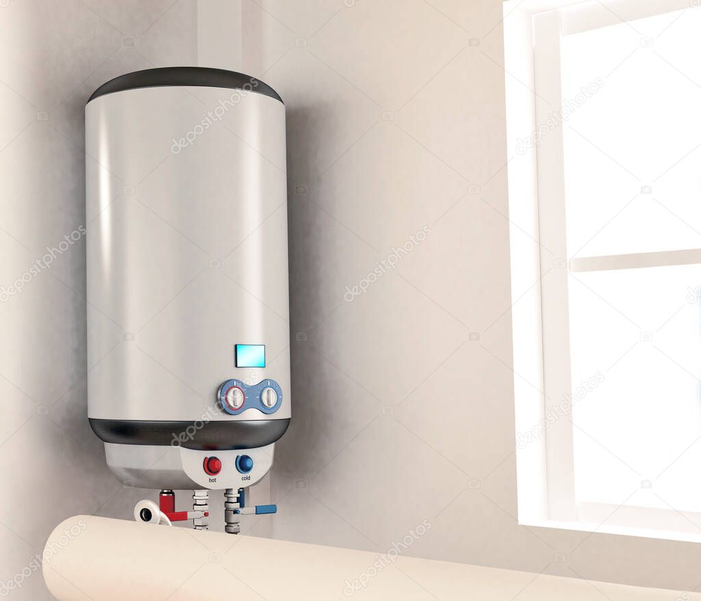 New tankless water heater installed on a wall