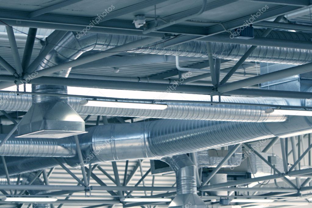 Industrial HVAC ducting and ventilation in a facility